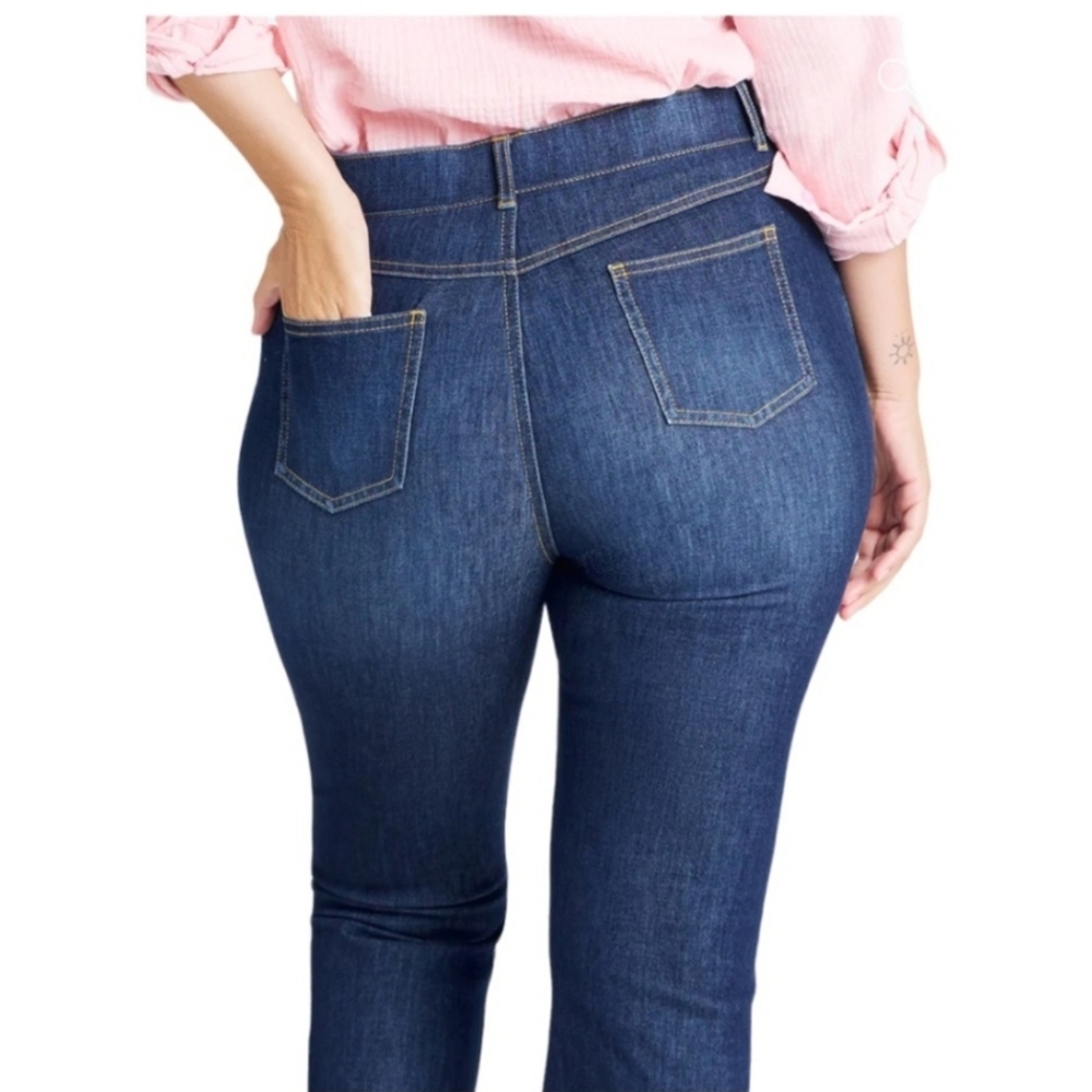 Betabrand Marin Bootcut Stretch Yoga Denim Dark Vintage Wash Size: XL - Picture 3 of 13